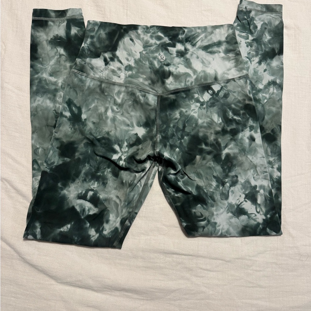 lululemon athletica Green Marble Print Leggings